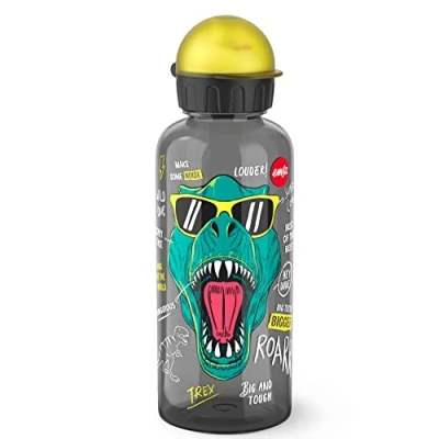 Image de Emsa Gourde pour enfant Dino Roarr hermétique en plastique Tritan sans BPA 0,6 l Durable et anti déversement Légère facile à manipuler Passe au micro ondes