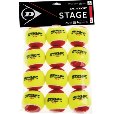 Afbeelding van Dunlop Mini tennisbal Stage 3 Rubber/vilt Rood/geel 12 Stuks