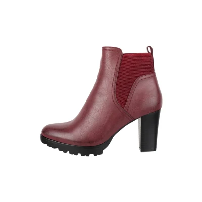 Afbeelding van Elara Herbst Enkellaarsjes met plateauzool, Dames, Maat: 38, Rot Kunststof