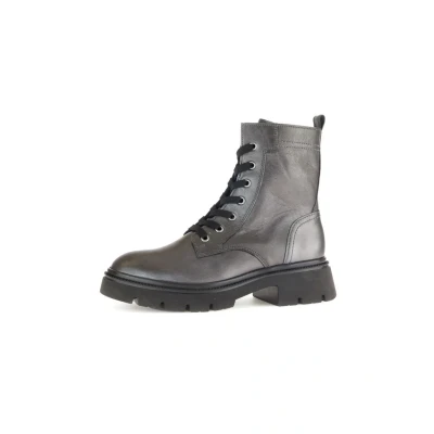 Afbeelding van Gabor Combat Enkellaarsjes met plateauzool, Dames, Maat: 39, Silber Leer