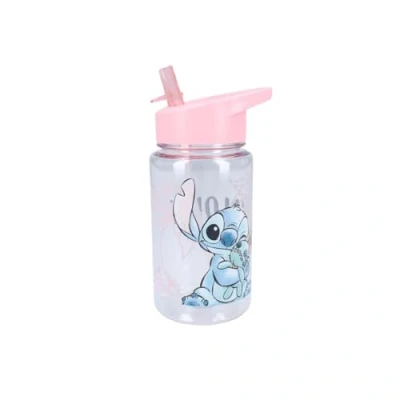 Afbeelding van My sweety pop Kunststof drinkfles stitch voor kinderen kleuterschool school vakantie maaltijd 12 cm 450 ml hydratatie cadeau idee (Stitch transparant/roze)