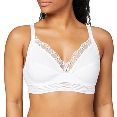 Afbeelding van Playtex Beugelloze beha Feel Good Support van biologisch katoen voor dames, 1 stuk, wit, 110E
