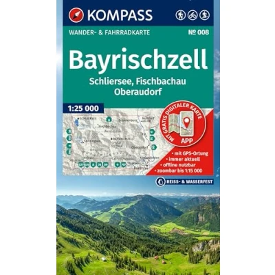 Afbeelding van KOMPASS Wanderkarte 008 Bayrischzell, Schliersee, Fischbachau, Oberaudorf 1:25.000