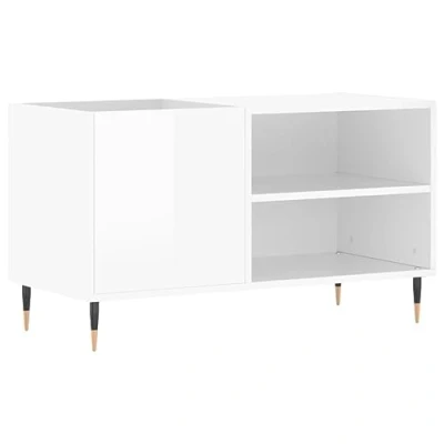Afbeelding van vidaXL Platenkast 85x38x48 cm bewerkt hout hoogglans wit