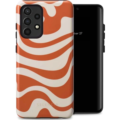 Afbeelding van Selencia Hoesje Geschikt voor Samsung Galaxy A52 (4G) / A52s (5G) Vivid Backcover Dream Swirl Orange