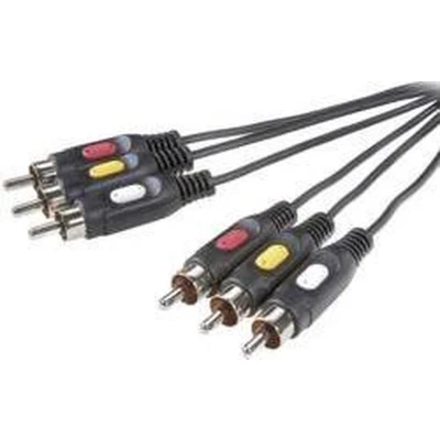 Afbeelding van SpeaKa Professional Composite Cinch AV Aansluitkabel [3x stekker 3x stekker] 10.00 m Zwart