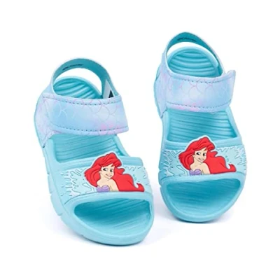 Afbeelding van Disney De kleine zeemeermin Ariel sandalen voor peuters, blauwe schuifregelaars kinderen met steunriem, zomerschoenen, Meerkleurig