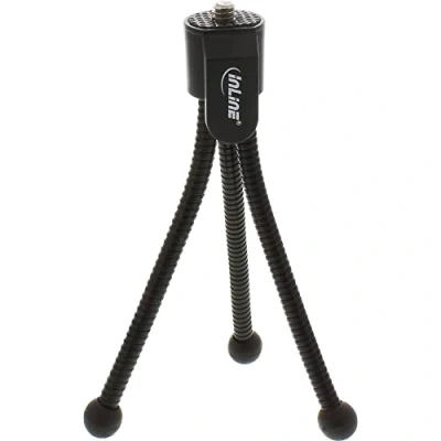 Afbeelding van InLine Mini statief voor digitale camera&#039;s, 11,5cm hoogte, Zwart (Plastic), Statief,