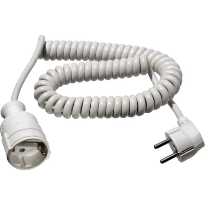 Afbeelding van AS Schwabe 70412 Stroom Verlengkabel 16 A Wit 2.50 m H05VV F 3G 1,5 mm² Spiraalkabel