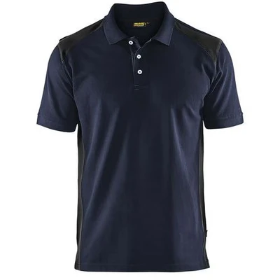 Image de Polo piqué marine foncé et noir
