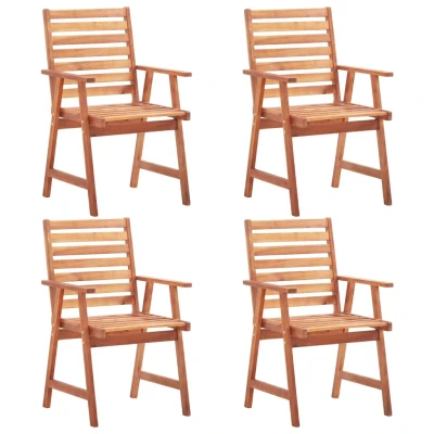 Afbeelding van Tuinstoelen 4 st massief acaciahout
