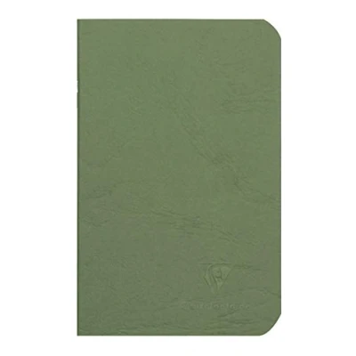 Afbeelding van Clairefontaine Age Bag 734103C Notitieboek, 9 x 14 cm, zakformaat, ideaal om te dragen, wit, 48 vellen, groen, 1 stuk