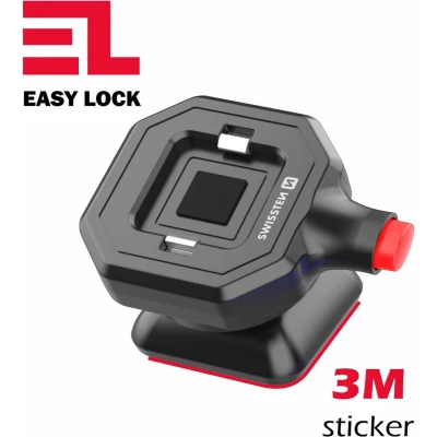Afbeelding van Swissten Easy Lock Telefoonhouder Auto Dashboard Zwart