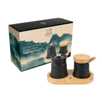 Afbeelding van Peugeot Bali Fonte Geschenkkoffer Pepermolen Zoutpotje 8 Cm Zwart