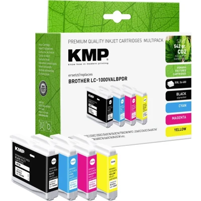 Afbeelding van KMP Inktcartridge vervangt Brother LC 1000BK, 1000C, 1000M, 1000Y Compatibel Combipack Zwart, cyaan, magenta, geel B75V 1035,4005