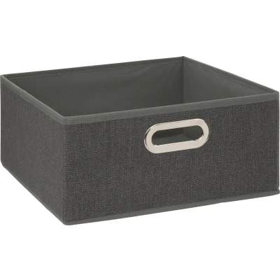Afbeelding van 5Five Opbergmand/kastmand 14 liter donkergrijs linnen 31 x 15 cm Vakkenkast manden