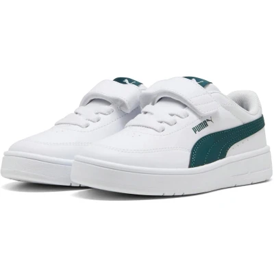 Afbeelding van PUMA Court Classic Clean Sneakers Kids, Groen/Wit, Maat 28