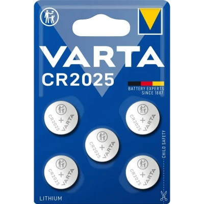 Afbeelding van Varta Knoopcel batterij lithium cr2025 blister van 5 battterijen 6025401415