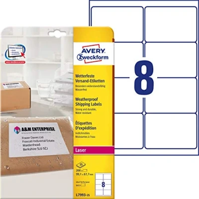 Afbeelding van Etiket Avery 99 1x67 7mmt 25 vel 8 etiketten per wit