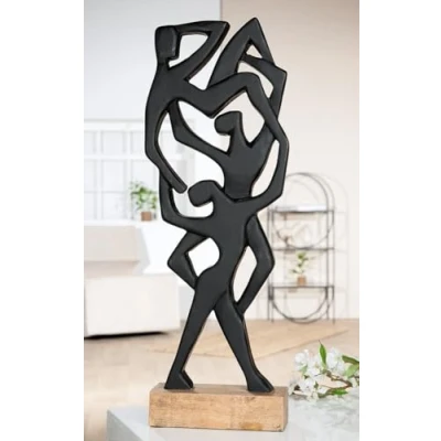 Afbeelding van Casablanca Acrobatics sculptuur mangohout, 60 x 20 8 cm, zwart