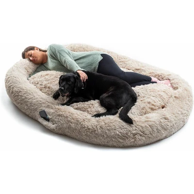 Afbeelding van Hondenbed voor mensen Human Dog Bed XXL InnovaGoods Beige
