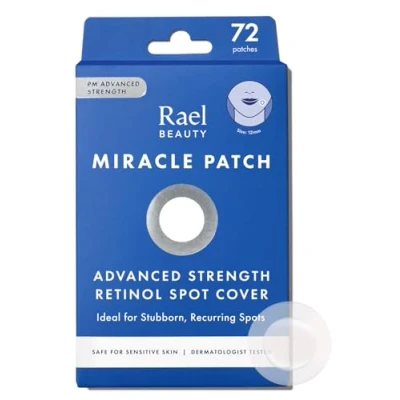 Afbeelding van Rael Miracle 72 stuks Retinol puistpleisters Koreaanse pleisters voor de huid, hydrocolloïde nachtpleisters, gezichtspleisters, hardnekkige acnevlekken, anti puistjes, veganistisch