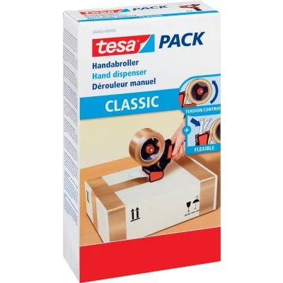Afbeelding van tesa Plakbanddispenser 56403 00000 01 Blauw, Rood Rolbreedte (max.): 50 mm Met reminrichting, Mes verwisselbaar