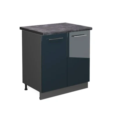 Afbeelding van Vicco Wastafelkast Fame Line, Donkerblauw hoogglans/Antraciet, 80 cm , WB Antraciet