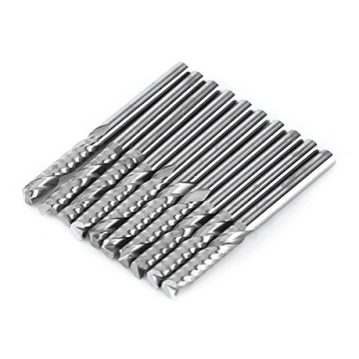 Afbeelding van Akozon 10 stuks Enkele Fluit Eindfrees CNC Tool Bits Diameter 3.175mm Snijrand Lengte 22mm Frees