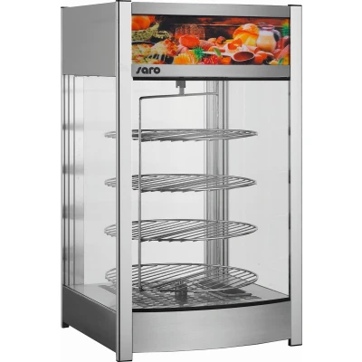 Afbeelding van Warme pizza presentatievitrine Niklas 4 roterende roosters Ø355mm (H)78,5x(B)46x(D)44,8