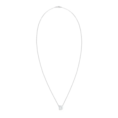 Afbeelding van Elli Buchstabe D Initialen Trend Minimal Ketting, Dames, Maat: 45, Silber