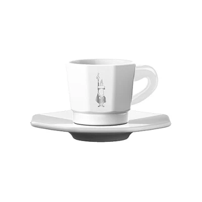Afbeelding van Bialetti Perfetto Espresso Kop en Schotel Wit set van 4 stuks