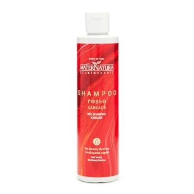 Afbeelding van Maternatura, Karkadé rode shampoo, tonaliserende ideaal voor koper en tinten, hydraterend, biologische schoonheidsroutine rood haar, gemaakt in Italië 250 ml