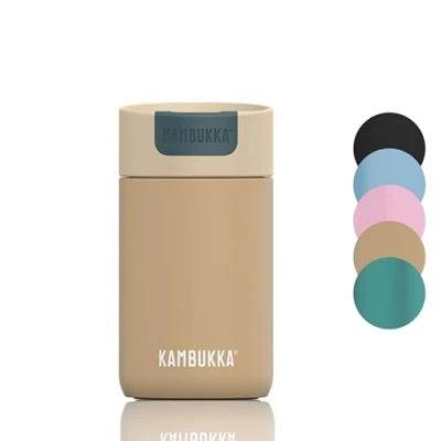 Afbeelding van Kambukka Olympus Thermosbeker 300 ml makkelijk reinigen lekvrije Koffiebeker RVS Latte