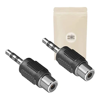 Afbeelding van 2 x adapter mini jack 3,5 mm stereo naar RCA Mono hifi audio aansluiting