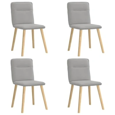 Afbeelding van vidaXL Eetkamerstoelen 4 st stof wolk grijs