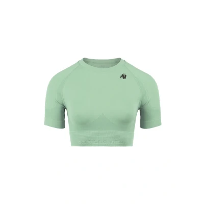 Afbeelding van Gorilla Wear Whitney Seamless CROP Sport Tshirt, Dames, Maat: L/XL, Green