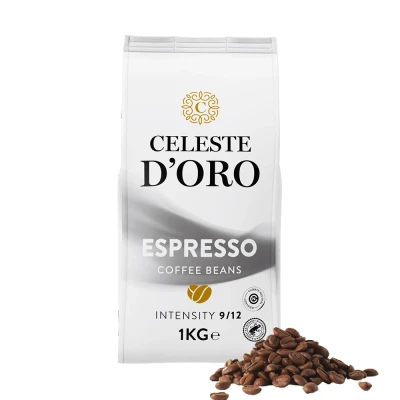 Afbeelding van 25% korting met code Celeste d&#039;Oro koffiebonen Finest Espresso 1 stuk kg
