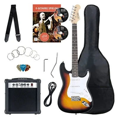 Image de Rocktile Banger&#039;s Pack set guitare électrique Sunburst, 7 pièces