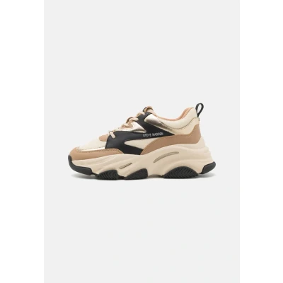 Afbeelding van Steve Madden Progressive Sneakers laag, Dames, Maat: 36, Khaki/black Imitatieleer/ textiel