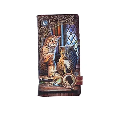 Afbeelding van Nemesis Now Lisa Parker Purrlock Holmes portemonnee met Katten 18,5cm x 9,5cm 2,5cm