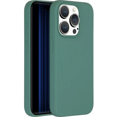 Afbeelding van Accezz Hoesje Geschikt voor iPhone 15 Pro Siliconen Liquid Silicone Backcover MagSafe Donkergroen