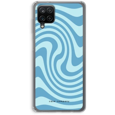Afbeelding van Case Company® hoesje geschikt voor Samsung Galaxy A12 Swirl Blauw Soft Cover Telefoonhoesje Bescherming aan alle Kanten en Schermrand