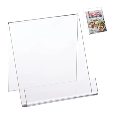 Afbeelding van Relaxdays boekenstandaard acryl kookboekstandaard folderhouder brochurehouder A5