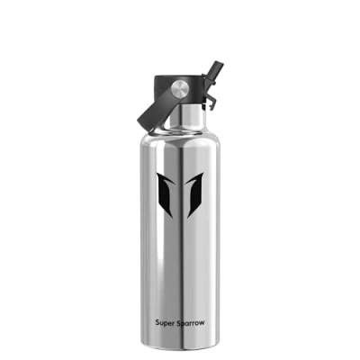 Afbeelding van Super Sparrow Thermosfles, 18/10, ultralicht, 750 ml, roestvrijstalen drinkfles, standaard drinkdop, BPA vrij, voor sport, reizen, school, kantoor, thuis