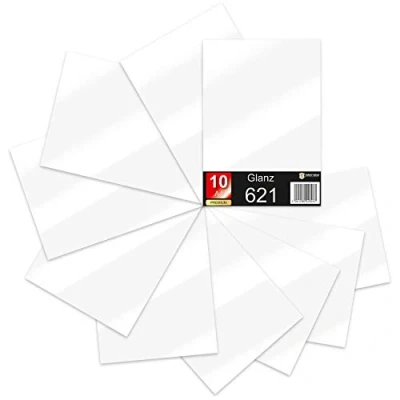 Afbeelding van 10 x DIN A4 vellen plotterfolie 621/631 zelfklevende folie in set vinyl voor plotten DIY knutselfolie sticker belettering 29,7 21 cm (wit mat, van 10)