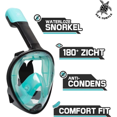 Afbeelding van Sea Turtle Snorkelmasker Black Turquoise L XL Multicolour Duikbrillen &amp; Snorkels
