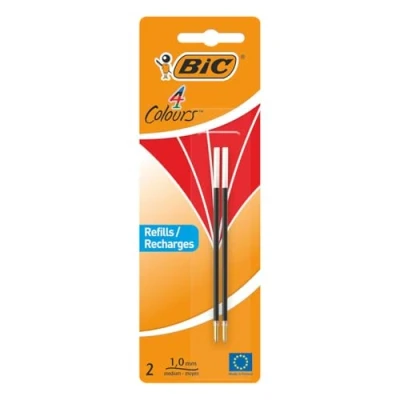 Afbeelding van Bic vulling voor balpen 4 Colours Medium, blister met 2 stuks, rood