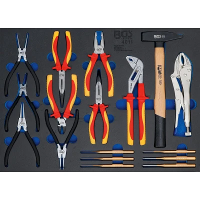 Afbeelding van Insert de servante d’atelier 3/3 : Jeu pinces, chasse goupilles, marteaux 17 pièces