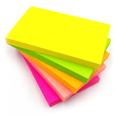 Afbeelding van 12 stuks verwijderbare neon zelfklevende notitieblokken 76 x 127 mm 100 vellen per blok